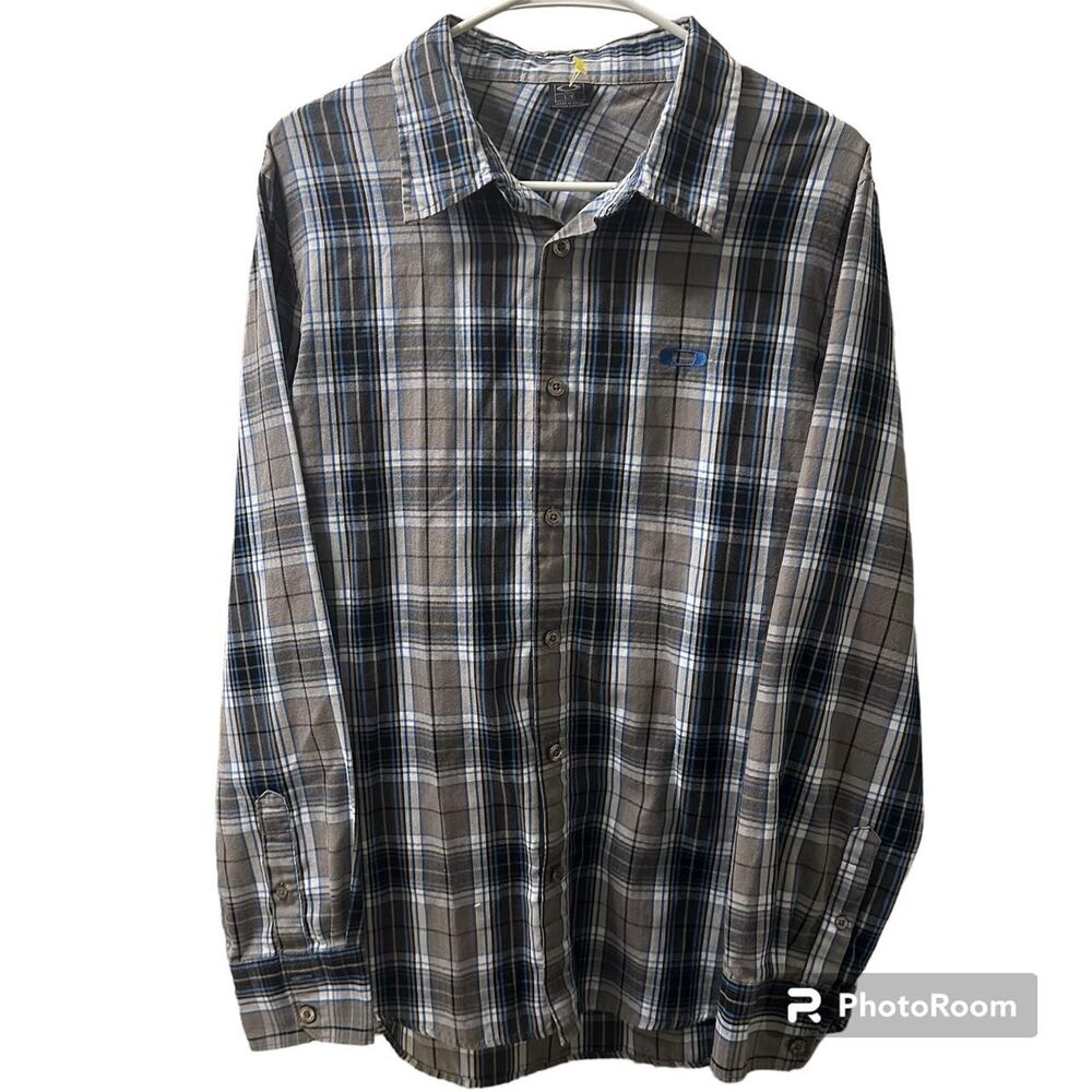 Oakley Men's Blue and Silver Shirt